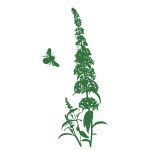 Showy goldenrod and bee illustration